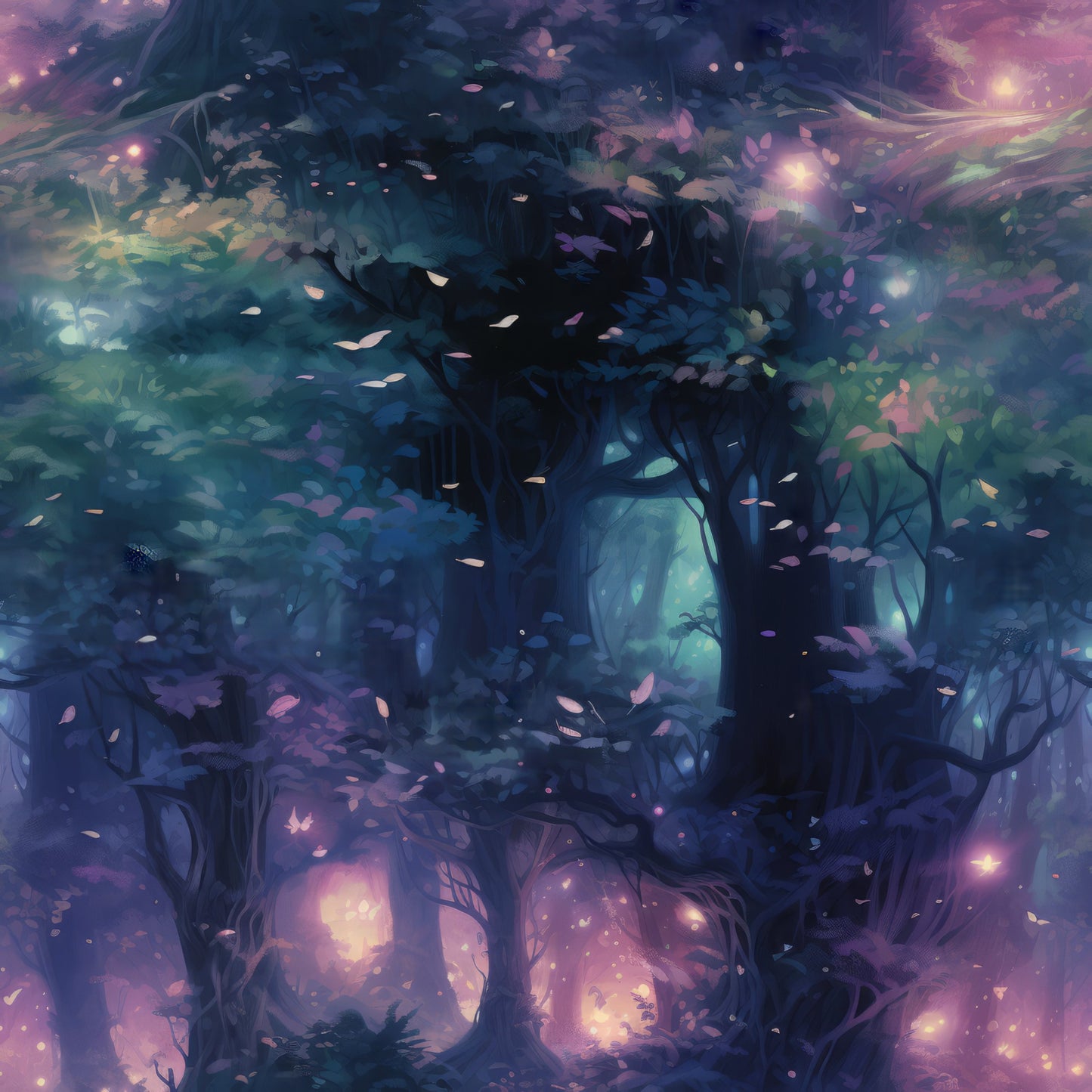 Fantasy Forest Pattern 40 Quilting Cotton Fabric