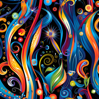 Fantasy Swirl Art Pattern 1 Quilting Cotton Fabric