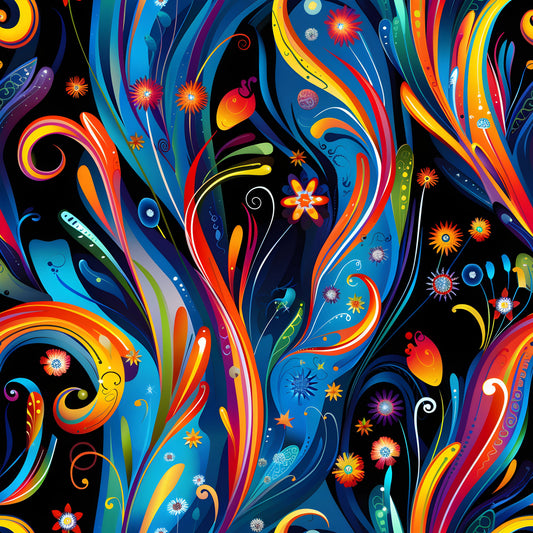Fantasy Swirl Art Pattern 10 Quilting Cotton Fabric