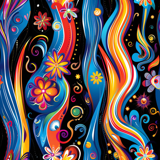 Fantasy Swirl Art Pattern 12 Quilting Cotton Fabric