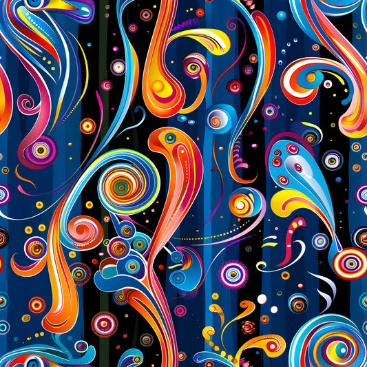 Fantasy Swirl Art Pattern 14 Quilting Cotton Fabric