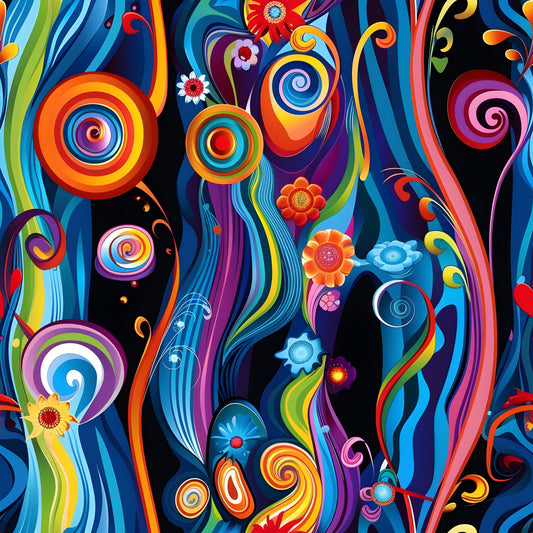 Fantasy Swirl Art Pattern 15 Quilting Cotton Fabric