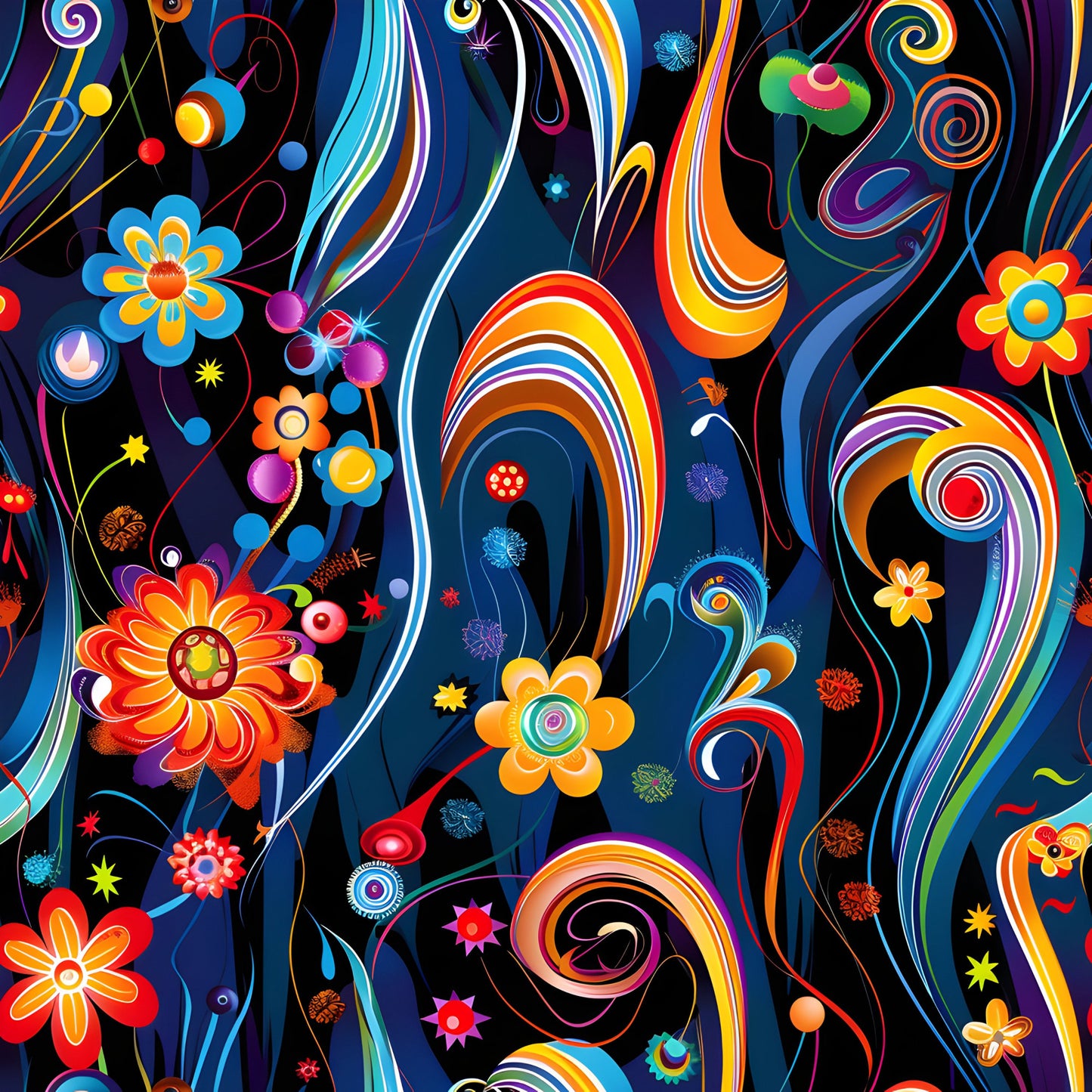 Fantasy Swirl Art Pattern 17 Quilting Cotton Fabric