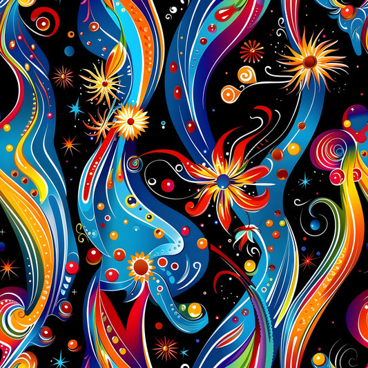 Fantasy Swirl Art Pattern 18 Quilting Cotton Fabric