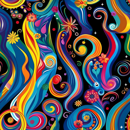 Fantasy Swirl Art Pattern 19 Quilting Cotton Fabric
