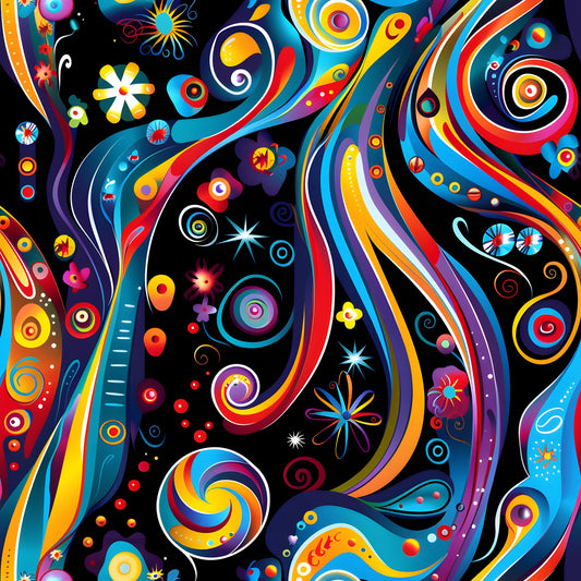 Fantasy Swirl Art Pattern 2 Quilting Cotton Fabric