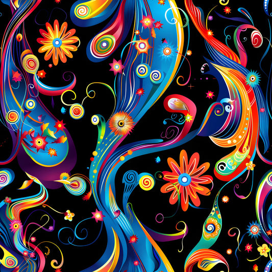 Fantasy Swirl Art Pattern 20 Quilting Cotton Fabric