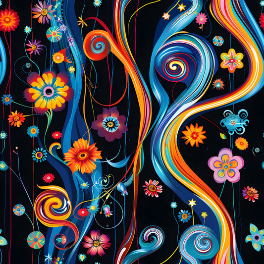 Fantasy Swirl Art Pattern 22 Quilting Cotton Fabric