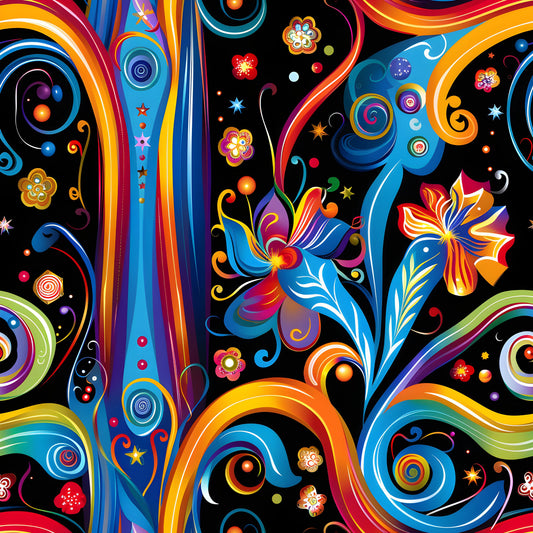 Fantasy Swirl Art Pattern 23 Quilting Cotton Fabric