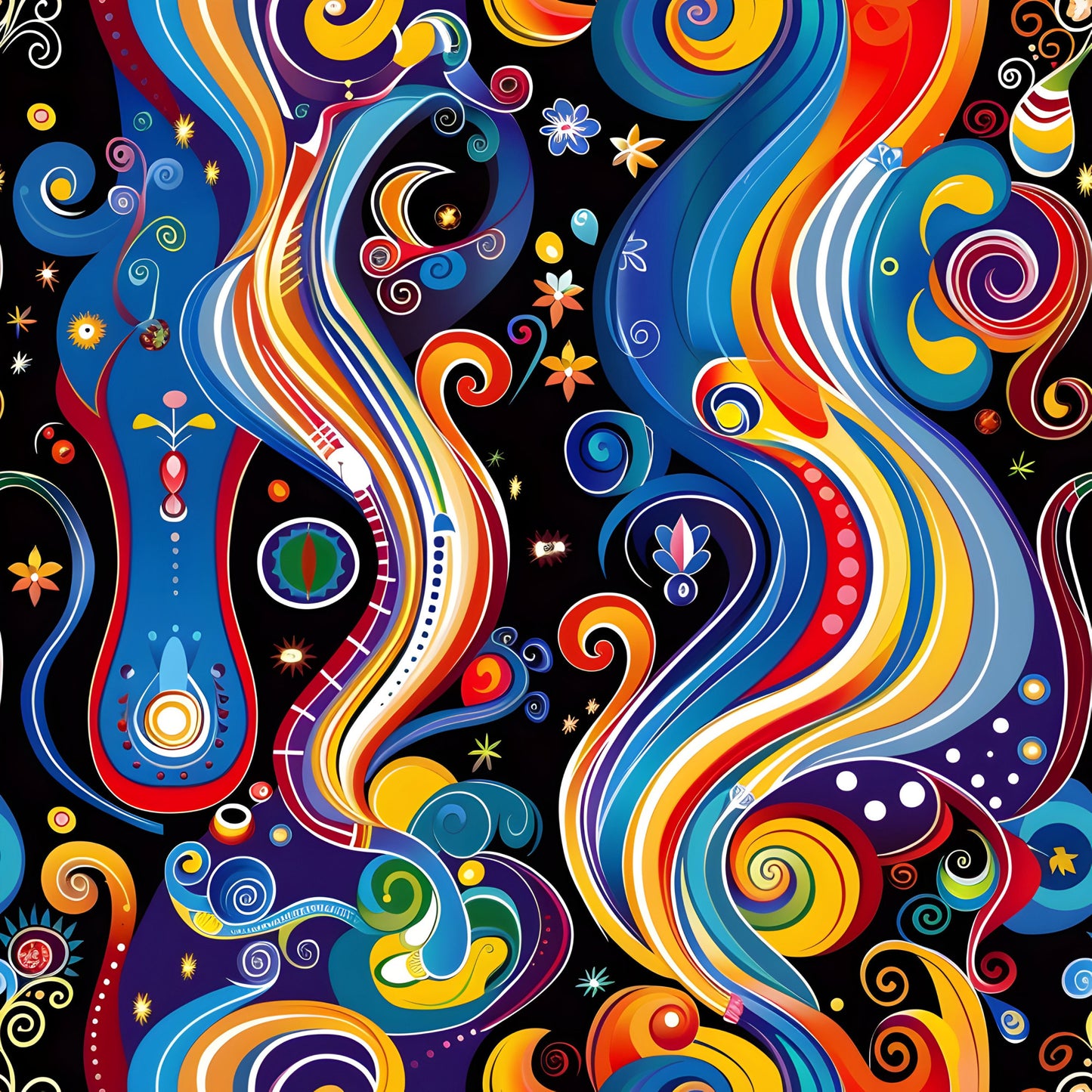 Fantasy Swirl Art Pattern 24 Quilting Cotton Fabric