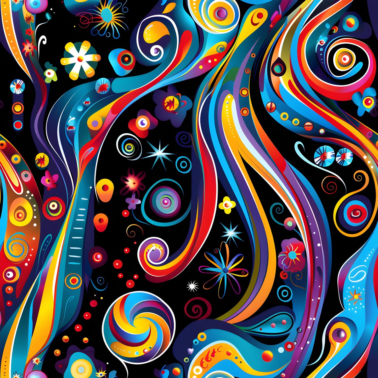 Fantasy Swirl Art Pattern 2 Quilting Cotton Fabric
