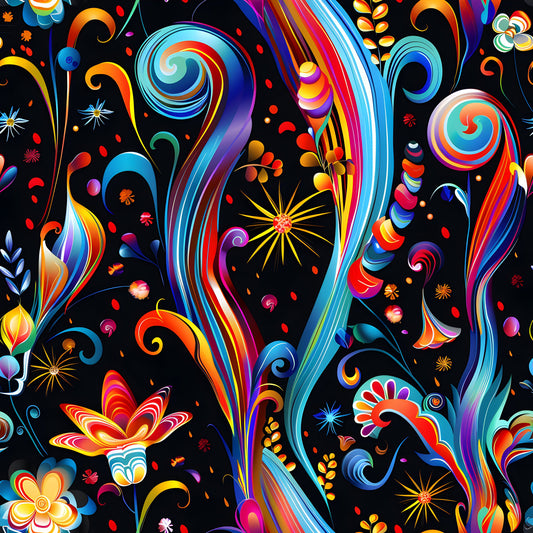 Fantasy Swirl Art Pattern 5 Quilting Cotton Fabric