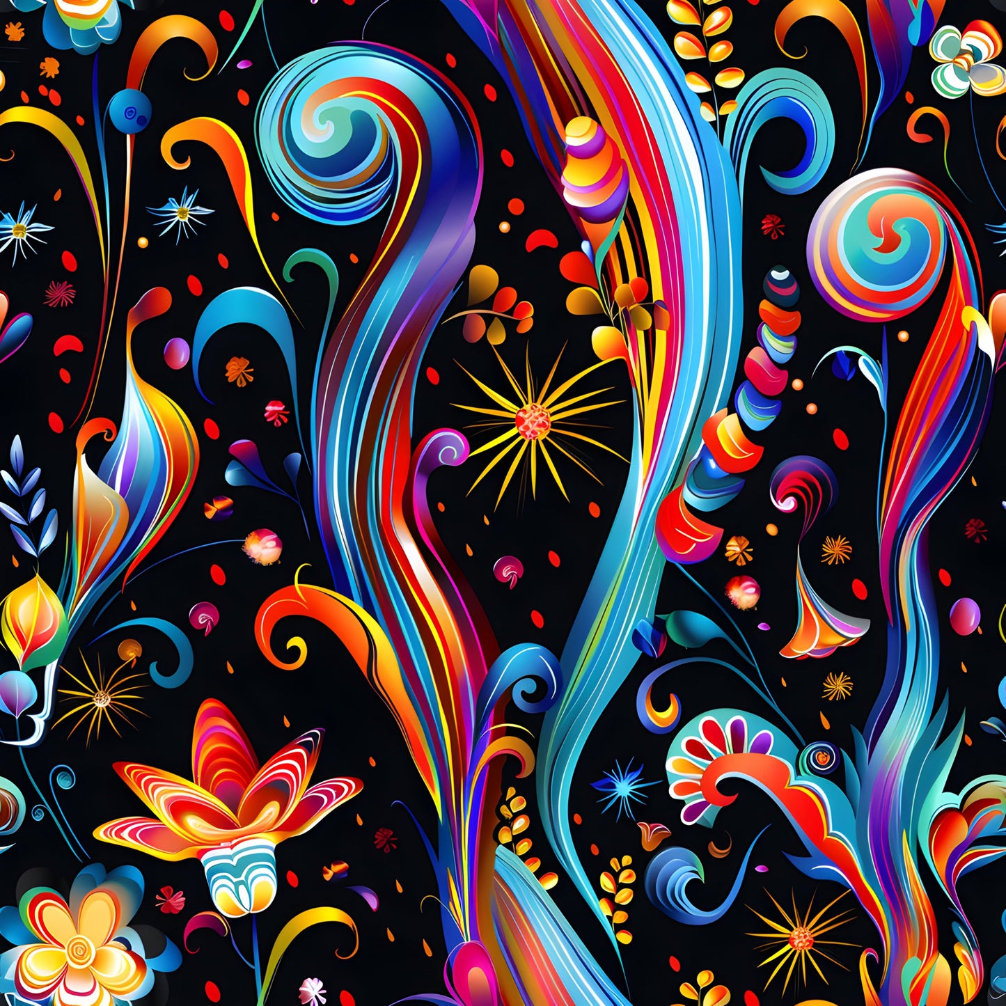 Fantasy Swirl Art Pattern 5 Quilting Cotton Fabric