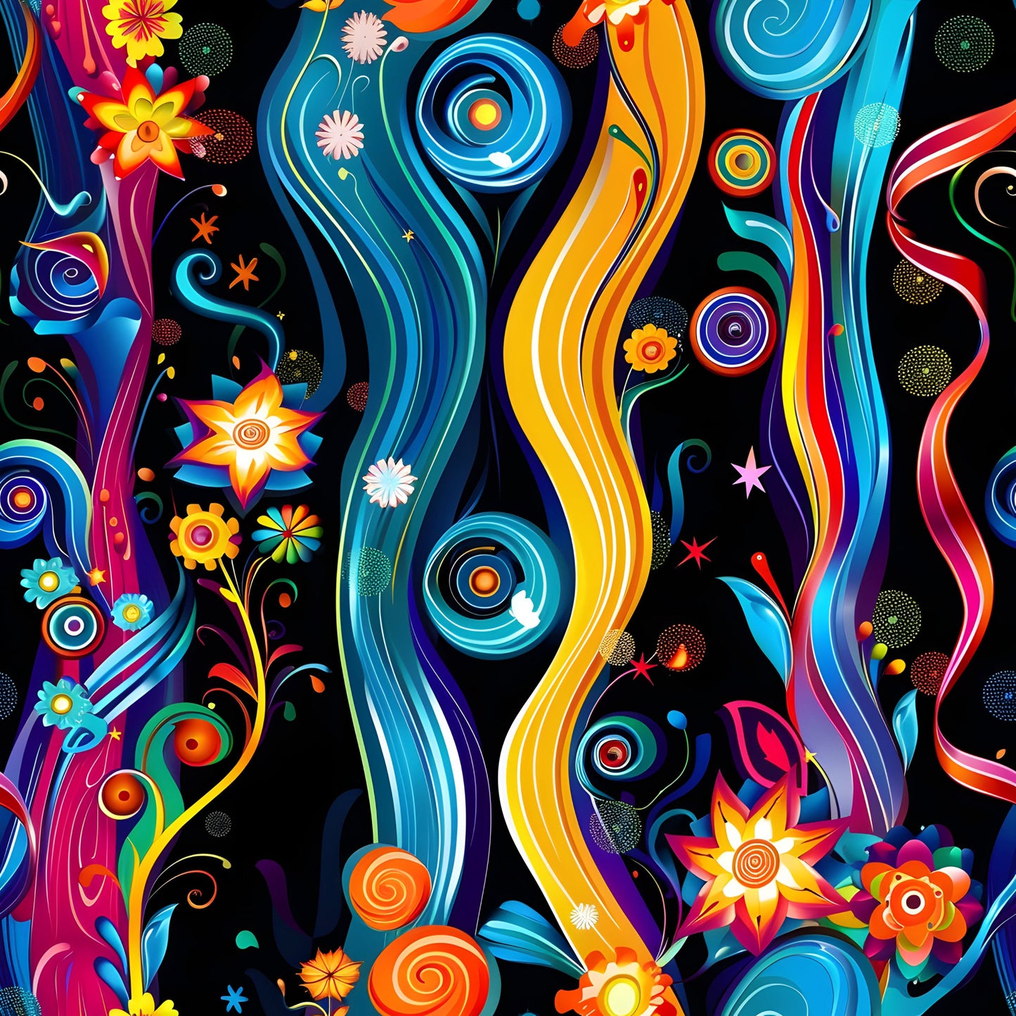 Fantasy Swirl Art Pattern 6 Quilting Cotton Fabric