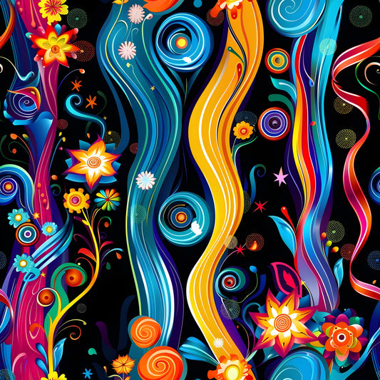 Fantasy Swirl Art Pattern 6 Quilting Cotton Fabric