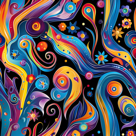 Fantasy Swirl Art Pattern 9 Quilting Cotton Fabric