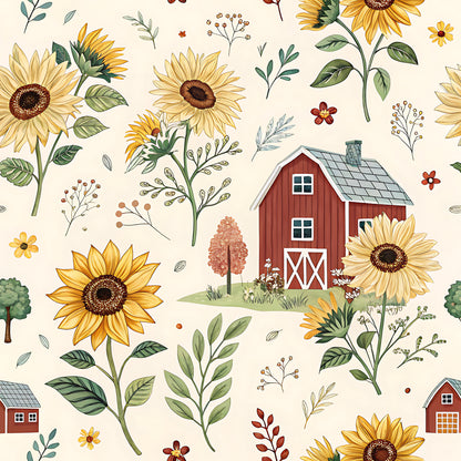 Farm Harvest Pattern 1 Quilting Cotton Fabric