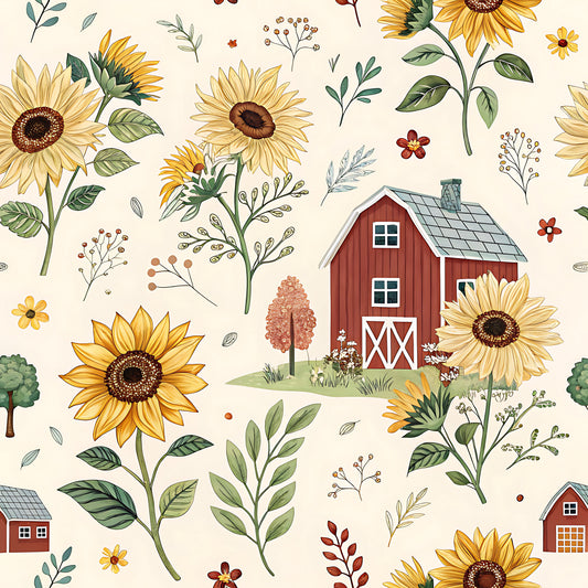 Farm Harvest Pattern 1 Quilting Cotton Fabric