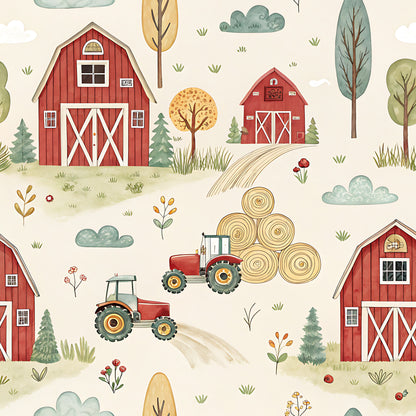 Farm Harvest Pattern 10 Quilting Cotton Fabric