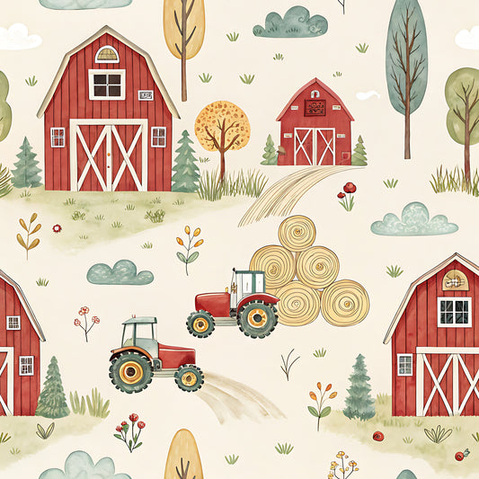 Farm Harvest Pattern 10 Quilting Cotton Fabric