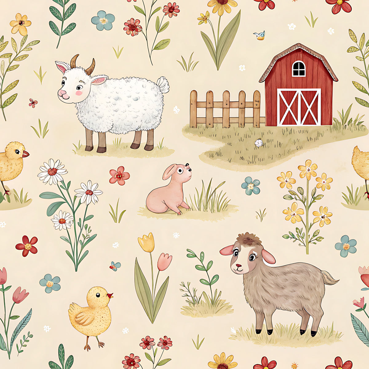 Farm Harvest Pattern 12 Quilting Cotton Fabric