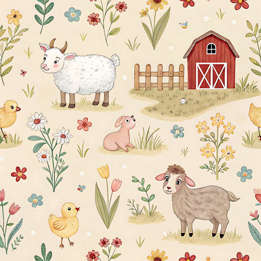 Farm Harvest Pattern 12 Quilting Cotton Fabric