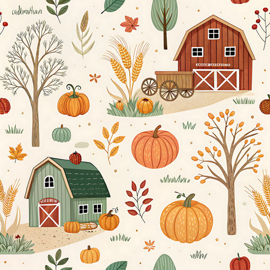 Farm Harvest Pattern 15 Quilting Cotton Fabric