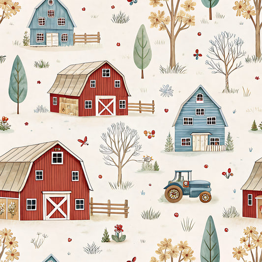 Farm Harvest Pattern 16 Quilting Cotton Fabric
