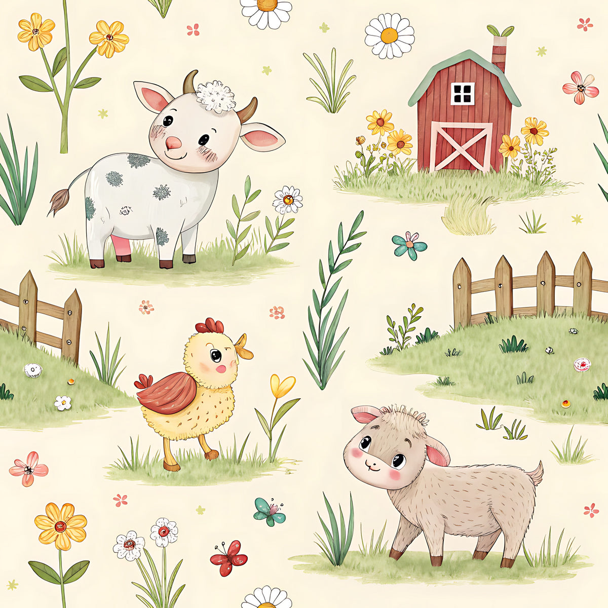 Farm Harvest Pattern 17 Quilting Cotton Fabric