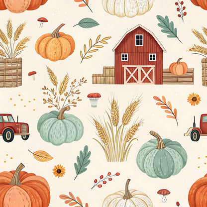 Farm Harvest Pattern 3 Quilting Cotton Fabric