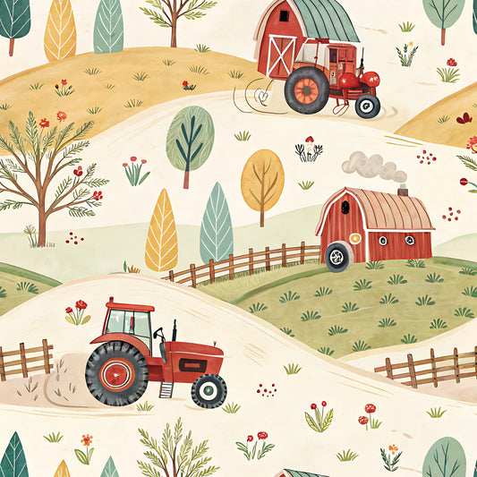 Farm Harvest Pattern 5 Quilting Cotton Fabric