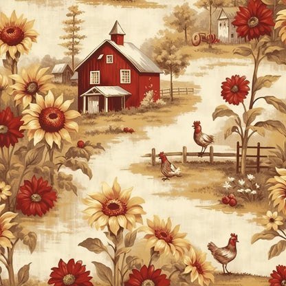 Farmhouse Charm Pattern 4 Quilting Cotton Fabric