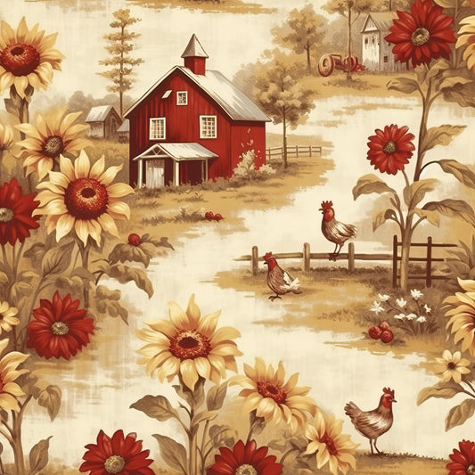 Farmhouse Charm Pattern 4 Quilting Cotton Fabric