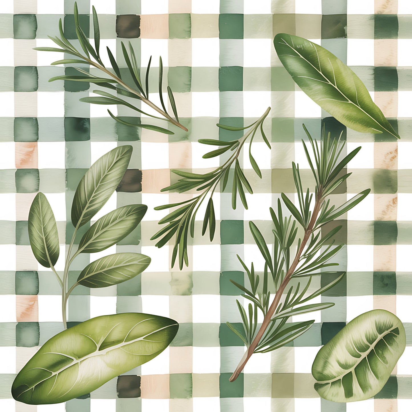 Farmhouse Kitchen Herbs Pattern 10 Quilting Cotton Fabric