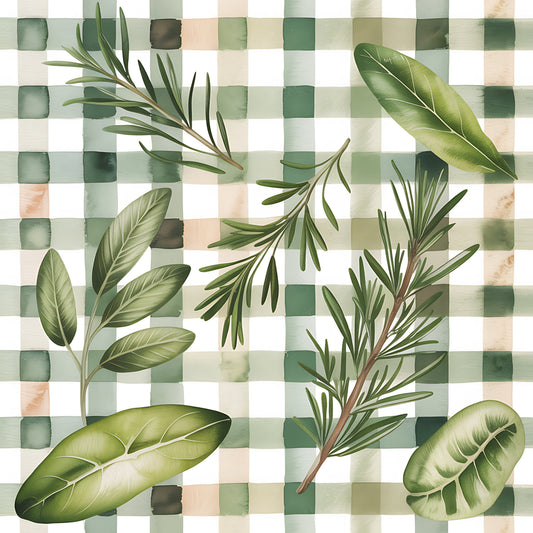 Farmhouse Kitchen Herbs Pattern 10 Quilting Cotton Fabric