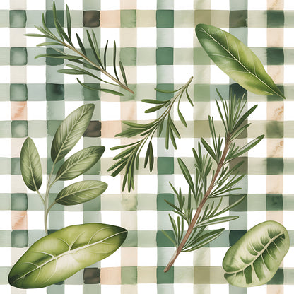 Farmhouse Kitchen Herbs Pattern 10 Quilting Cotton Fabric