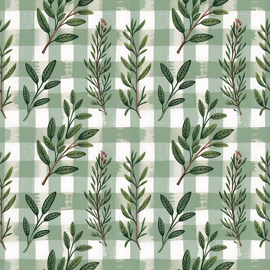 Farmhouse Kitchen Herbs Pattern 11 Quilting Cotton Fabric