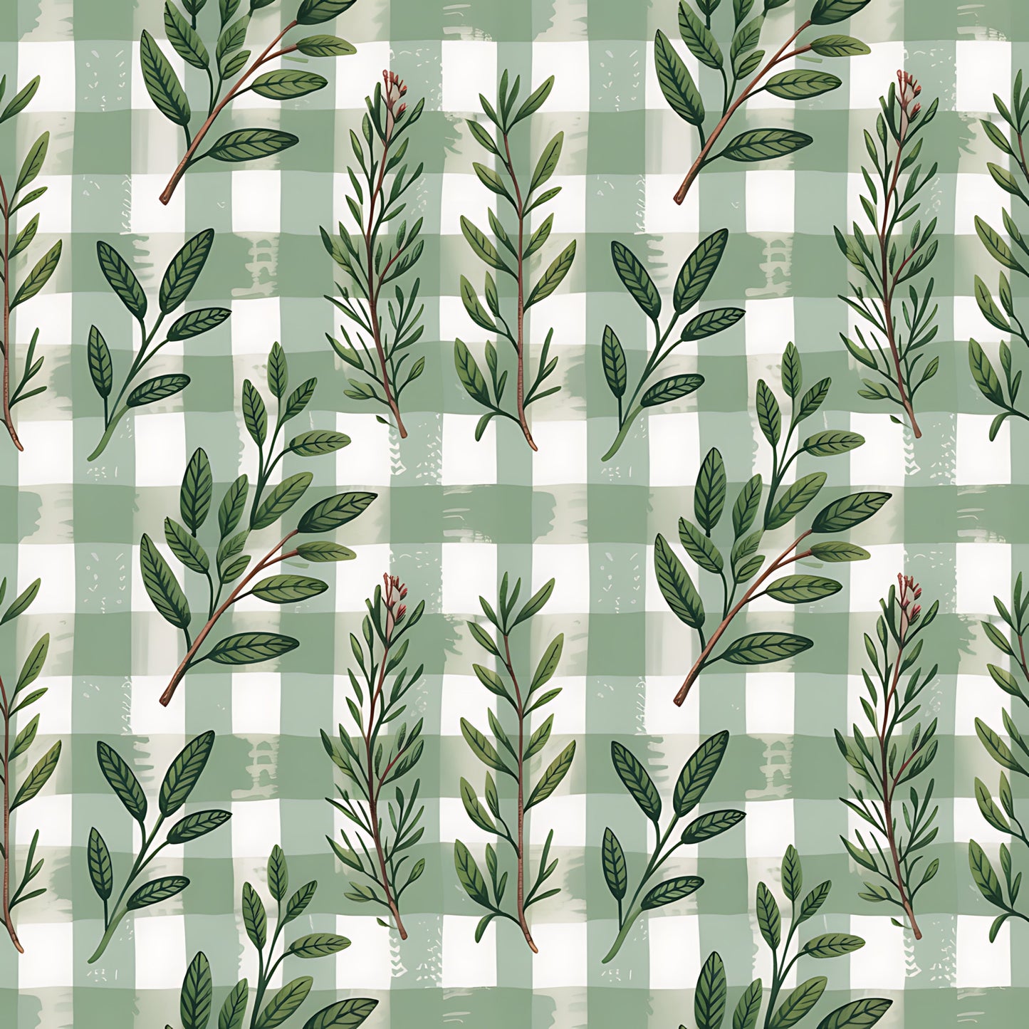Farmhouse Kitchen Herbs Pattern 11 Quilting Cotton Fabric