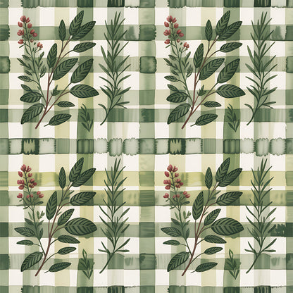 Farmhouse Kitchen Herbs Pattern 12 Quilting Cotton Fabric