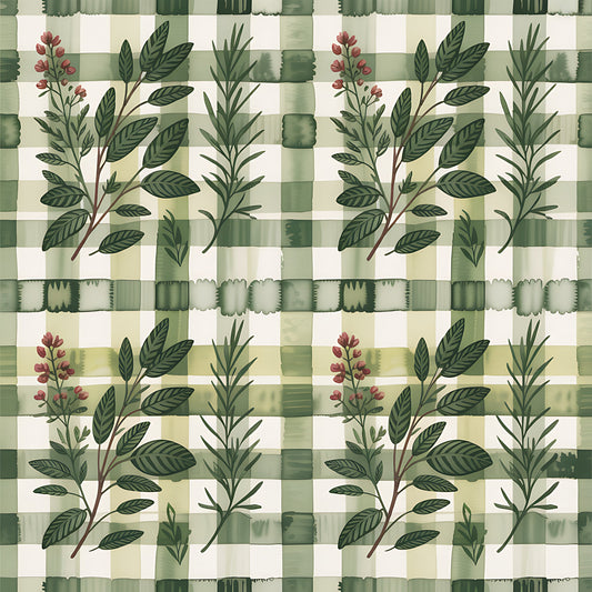 Farmhouse Kitchen Herbs Pattern 12 Quilting Cotton Fabric