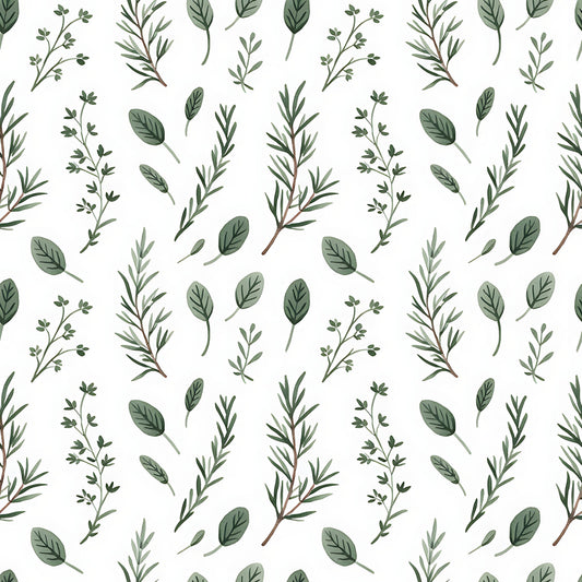 Farmhouse Kitchen Herbs Pattern 14 Quilting Cotton Fabric