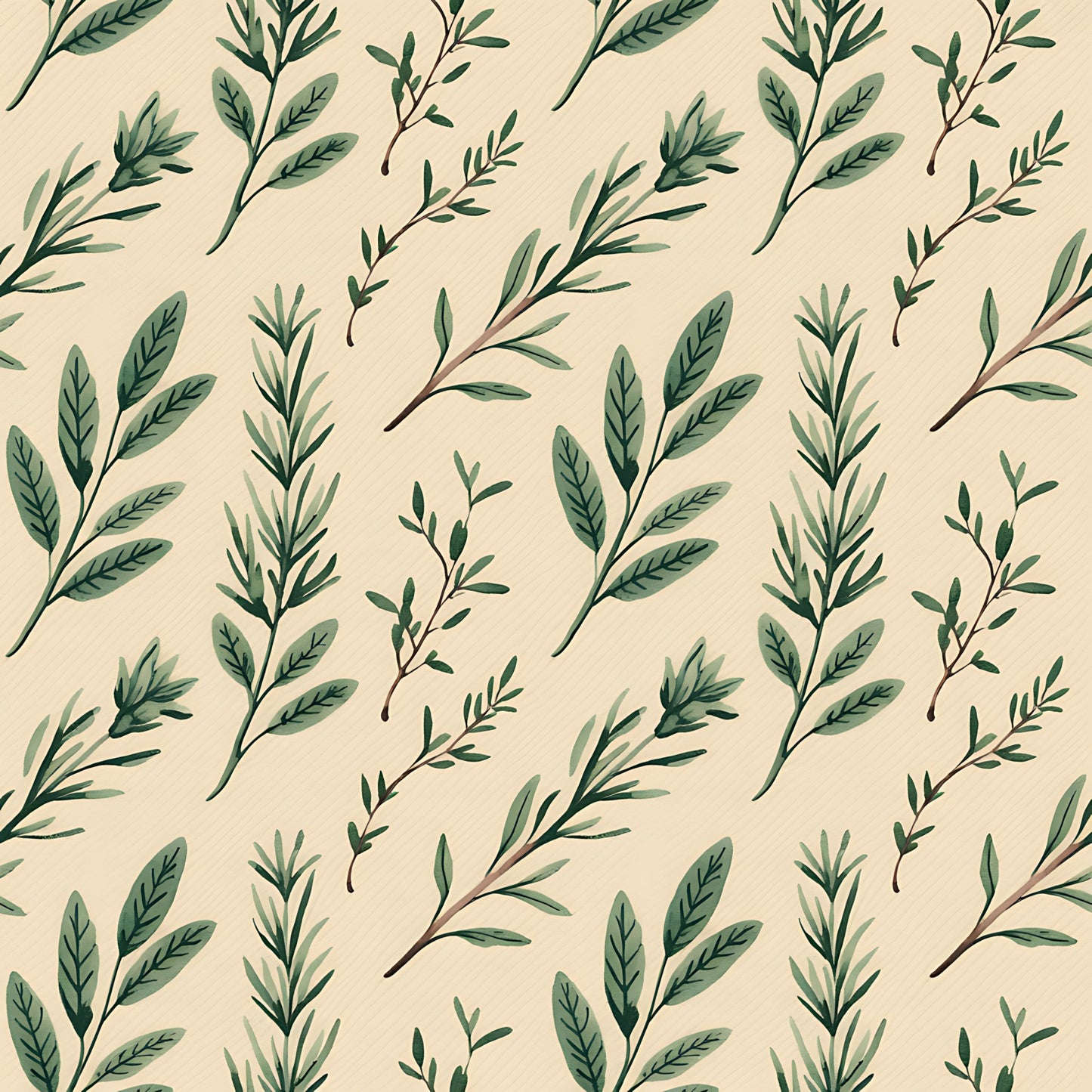 Farmhouse Kitchen Herbs Pattern 1 Quilting Cotton Fabric
