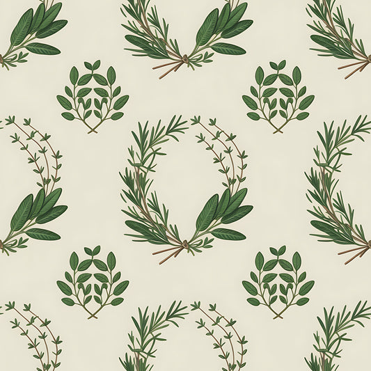 Farmhouse Kitchen Herbs Pattern 20 Quilting Cotton Fabric