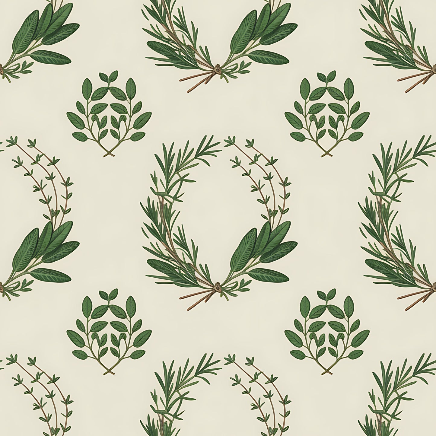 Farmhouse Kitchen Herbs Pattern 20 Quilting Cotton Fabric