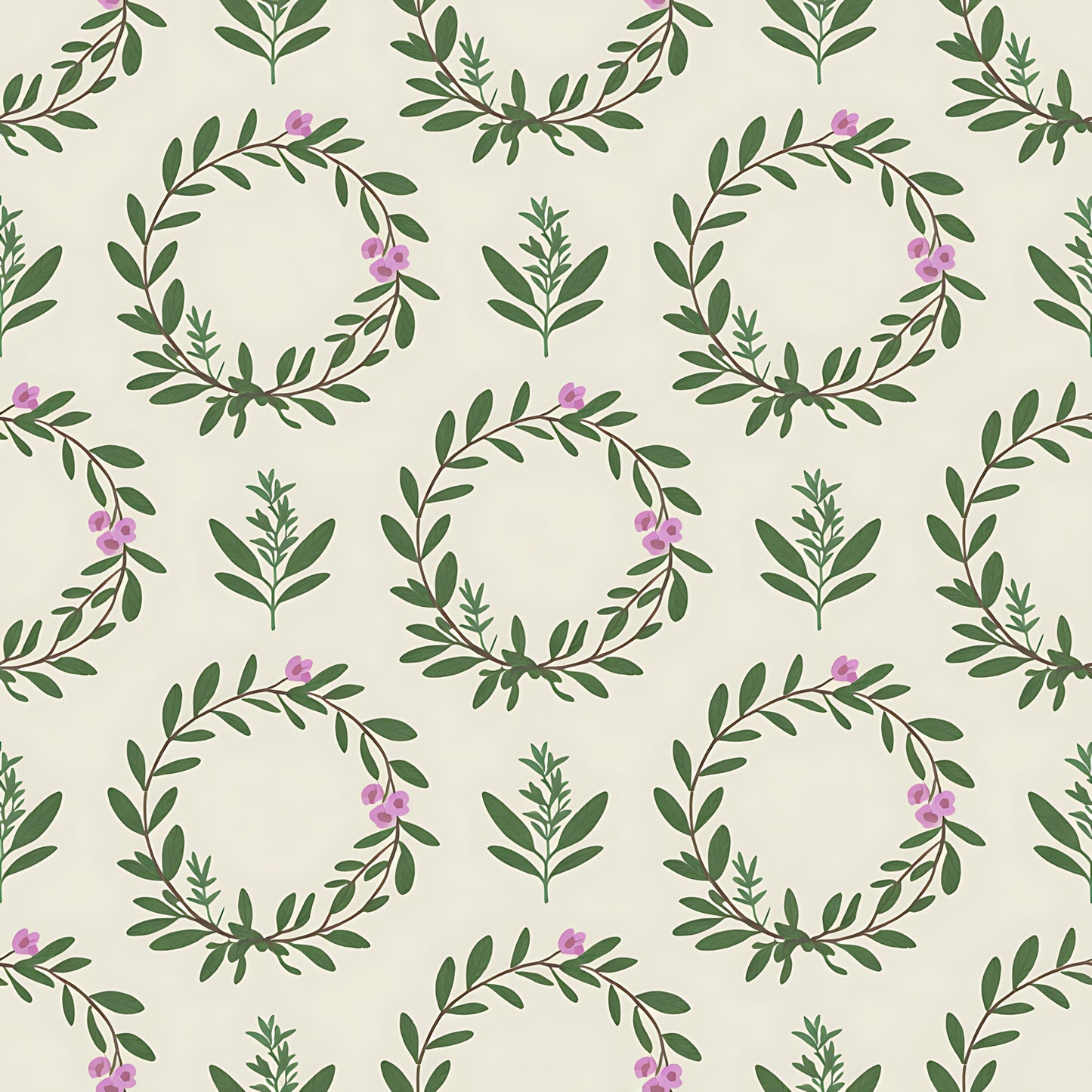 Farmhouse Kitchen Herbs Pattern 22 Quilting Cotton Fabric