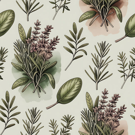 Farmhouse Kitchen Herbs Pattern 23 Quilting Cotton Fabric