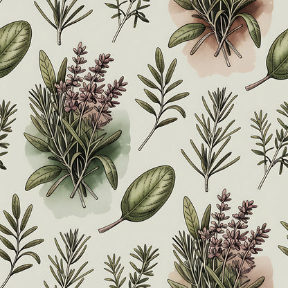 Farmhouse Kitchen Herbs Pattern 23 Quilting Cotton Fabric