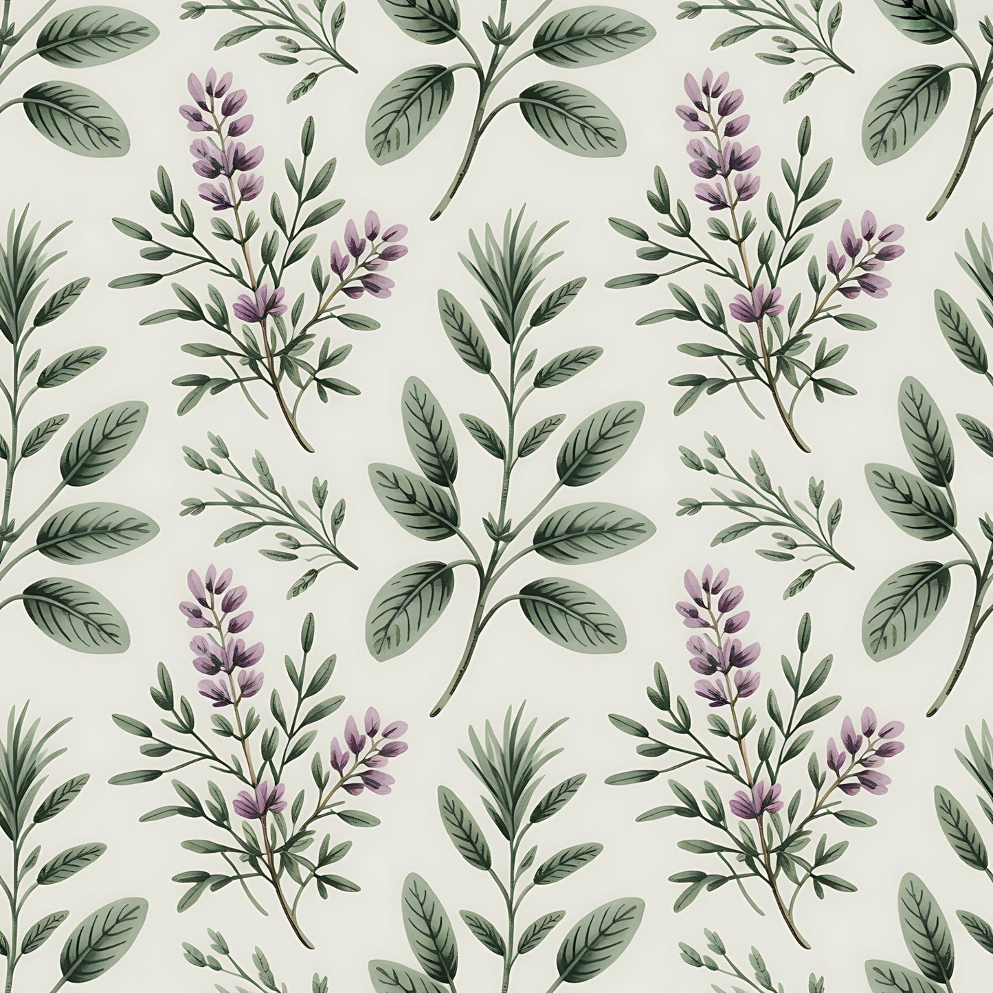 Farmhouse Kitchen Herbs Pattern 25 Quilting Cotton Fabric