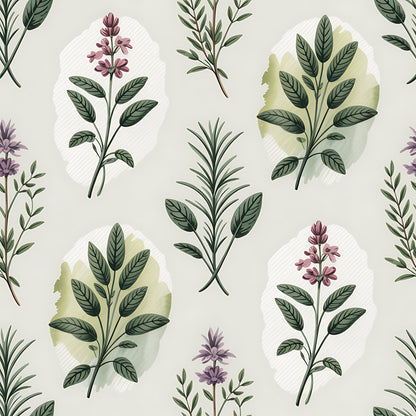 Farmhouse Kitchen Herbs Pattern 26 Quilting Cotton Fabric