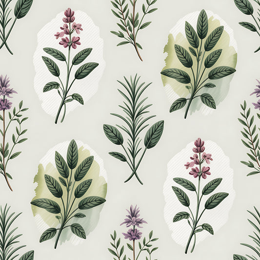 Farmhouse Kitchen Herbs Pattern 26 Quilting Cotton Fabric